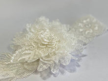 Load image into Gallery viewer, Simply Charming - Antique White Lace &amp; Crystal Headband