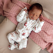 Load image into Gallery viewer, Snuggle Hunny - Butterfly Organic Snuggle Sleepsuit Zip Footie with Frill: 0-3 Months (000)