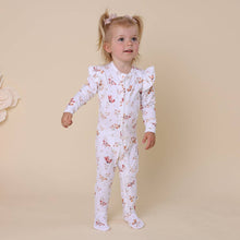 Load image into Gallery viewer, Snuggle Hunny - Butterfly Organic Snuggle Sleepsuit Zip Footie with Frill: 3-6 Months (00)
