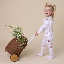 Load image into Gallery viewer, Snuggle Hunny - Butterfly Organic Snuggle Sleepsuit Zip Footie with Frill: 3-6 Months (00)