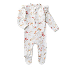 Load image into Gallery viewer, Snuggle Hunny - Butterfly Organic Snuggle Sleepsuit Zip Footie with Frill: Newborn (0000)