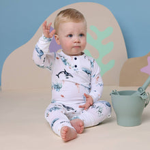 Load image into Gallery viewer, Snuggle Hunny - Ocean Organic Growsuit: 0-3 Months (000)