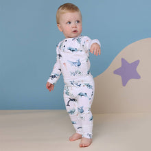 Load image into Gallery viewer, Snuggle Hunny - Ocean Organic Growsuit: Newborn (0000)