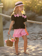 Load image into Gallery viewer, Springtime Best Lace Top And Ruffle Short Set: Pink / 6Y/6X