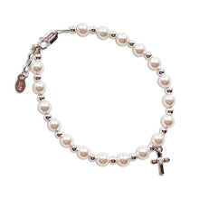 Load image into Gallery viewer, Sterling Silver Girls First Communion Cross Bracelet FCB-12
