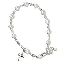 Load image into Gallery viewer, Sterling Silver Girls First Communion Rosary Bracelet Gift