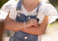 Load image into Gallery viewer, Sterling Silver Pearl Cross Baptism Gift Communion Bracelet: Small 0-12m