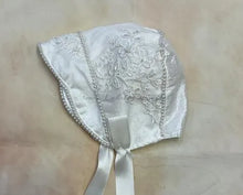 Load image into Gallery viewer, Trina Girls Silk Lace Christening / Baptism Gowns Dress w/matching coat by Piccolo Bacio Couture