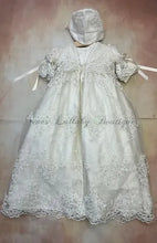Load image into Gallery viewer, Trina Girls Silk Lace Christening / Baptism Gowns Dress w/matching coat by Piccolo Bacio Couture