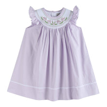 Load image into Gallery viewer, Lil Cactus - Light Purple Bunnies Smocked Bishop Dress: 2T