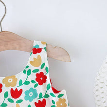 Load image into Gallery viewer, 2pcs Floral Print Bowknot Sleeveless Baby Dress: 6-9 Months / Pink