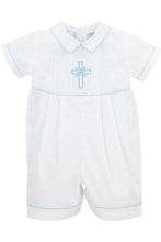 Load image into Gallery viewer, Julius Berger &amp; Carriage Boutique - Baby Boys Christening  Embroidered  Cross  Shortall: 24M