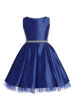 Load image into Gallery viewer, SK954 - pleated satin with peek a boo tulle &amp; rhinestone: