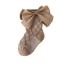 Load image into Gallery viewer, The Find Peaks - Baby Girl Princess Socks With Bow Adorable Cotton Mid-Calf Socks: White / S / 6–12M