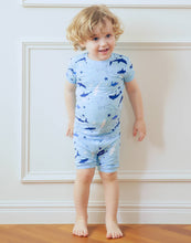 Load image into Gallery viewer, Vaenait Baby - Aqua Shark Viscose Boys Girls Infants Short Sleeve PJs-C: Aqua Blue / S(2T)