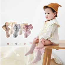 Load image into Gallery viewer, The Find Peaks - Baby Girl Princess Socks With Bow Adorable Cotton Mid-Calf Socks: Beige / M / 1–2Y