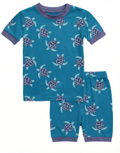 Load image into Gallery viewer, Vaenait Baby - Blue Turtle Bamboo Boys Girls Infants Short Sleeve PJs: BlueTurtle / S(2T)