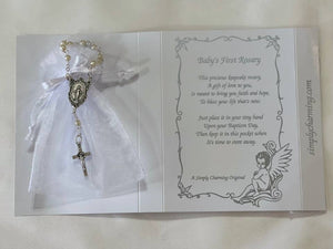 Simply Charming - Keepsake Baby'S First Rosary Gift Boxed: White