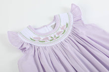 Load image into Gallery viewer, Lil Cactus - Light Purple Bunnies Smocked Bishop Dress: 18-24M