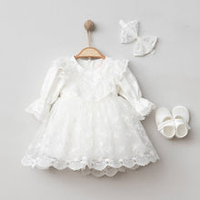 Load image into Gallery viewer, Butterfly Girl Special Day Lace Baptism Dress 4 pcs Set: Style2 / 0-3M