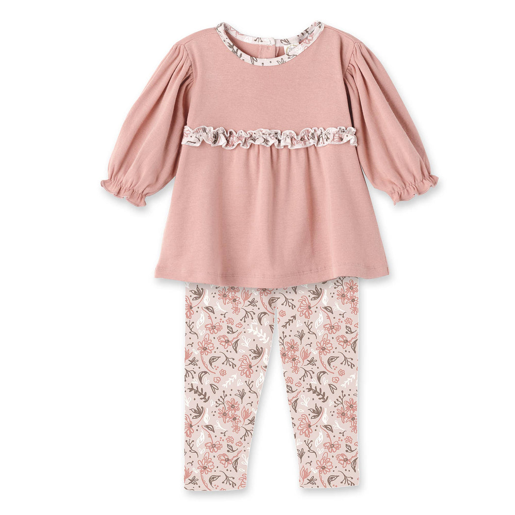 Baby Girl's Wildflowers Bamboo Top & Leggings: 3T