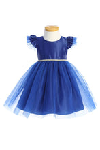 Load image into Gallery viewer, Sweet Kids, Inc. - SKB910 - satin with flutter sleeve baby girl dress: Red / M (12mths)