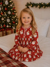 Load image into Gallery viewer, Little Bugz Boutique - Vintage Santa Red Milk Silk Gown: 4T