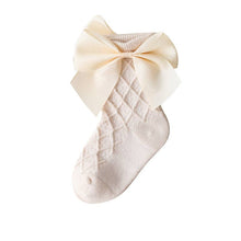 Load image into Gallery viewer, The Find Peaks - Baby Girl Princess Socks With Bow Adorable Cotton Mid-Calf Socks: White / M / 1–2Y