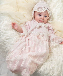 Haute Baby Precious Blush Bonnet for Infants & Toddlers: 0-3M