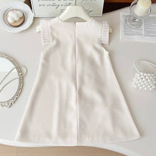 Load image into Gallery viewer, Summer Loose Sleeveless Dress for Girls Western Style Three-Dimensional Petal Pleated Satin Vest Dress: Pink / 4-5 Years (120cm)