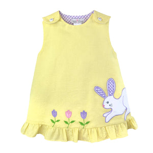 Petit Ami & Zubels - Sun Dress with Bunny and Flower Appliques: 18 Month