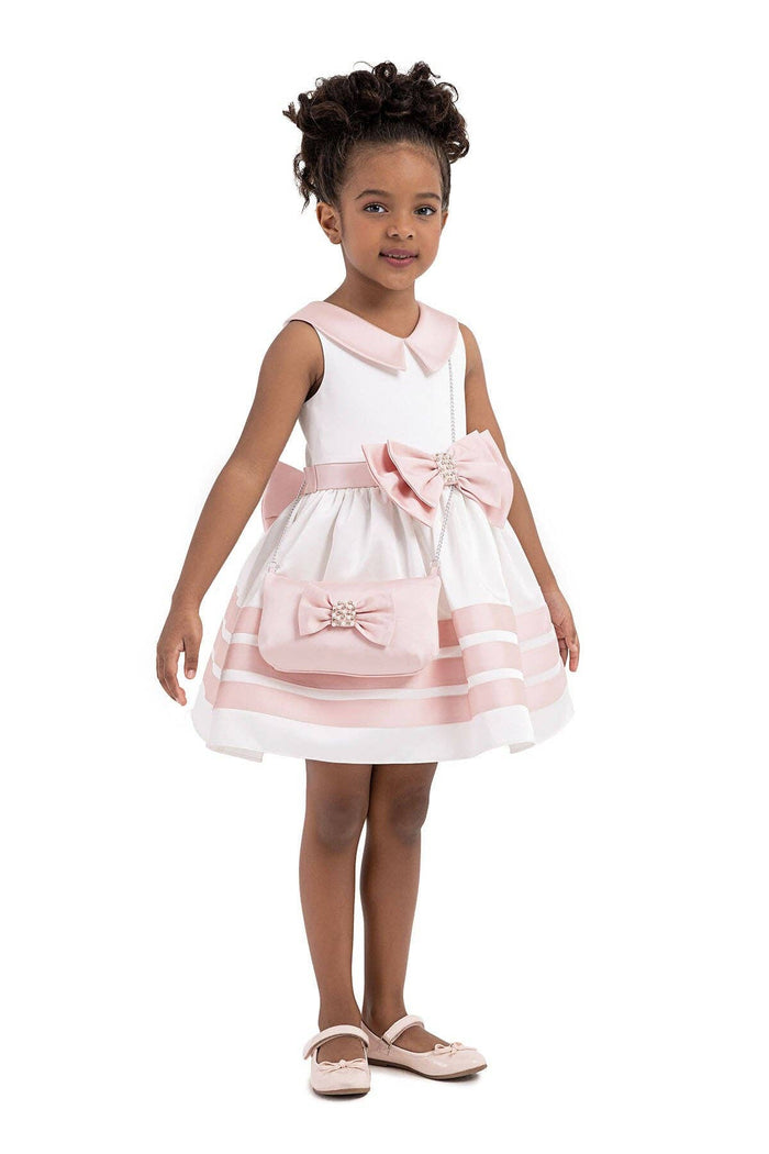 Pamina Kids - Ecru Satin, Dress For Girls 2-6 Age 33167pr: 5 AGE