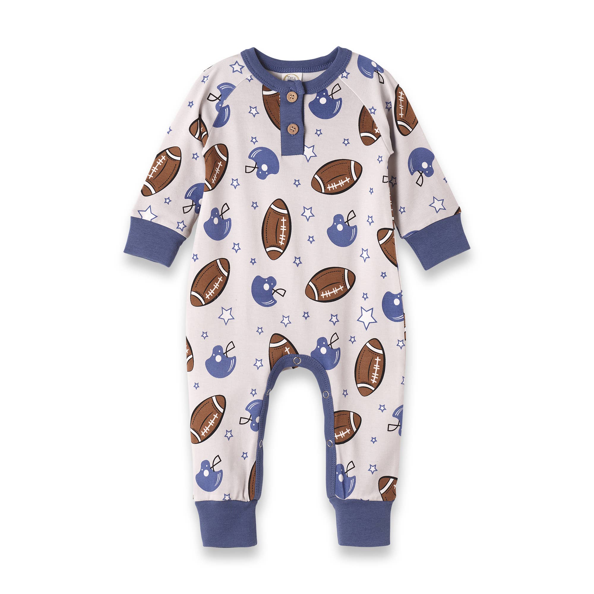 Baby Boy's Game Day Football Bamboo Romper: 12-18M