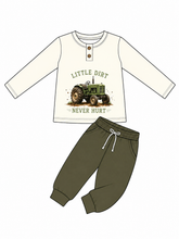Load image into Gallery viewer, Little Bugz Boutique - Little Dirt Never Hurt Tractor Jogger Set: 4t