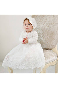 Julius Berger & Carriage Boutique - Long Sleeve Lace Embroidery Scalloped Trim Christening Gown: 3/6