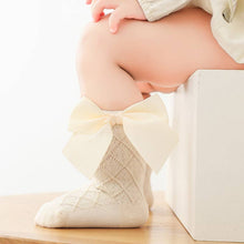 Load image into Gallery viewer, The Find Peaks - Baby Girl Princess Socks With Bow Adorable Cotton Mid-Calf Socks: Beige / S / 6–12M