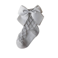 Load image into Gallery viewer, The Find Peaks - Baby Girl Princess Socks With Bow Adorable Cotton Mid-Calf Socks: White / M / 1–2Y