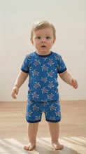 Load image into Gallery viewer, Vaenait Baby - Blue Turtle Bamboo Boys Girls Infants Short Sleeve PJs: BlueTurtle / S(2T)