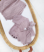 Load image into Gallery viewer, Baby knitted cotton Crib blanket baby lace knit Grace Cover: Cream