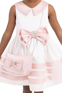 Pamina Kids - Ecru Satin, Dress For Girls 2-6 Age 33167pr: 4 AGE