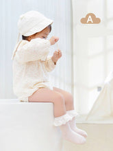 Load image into Gallery viewer, The Find Peaks - Princess Bow Cotton Baby Socks with Lace Design: 2520 / S / 0–1Y / Foot 10–12 cm
