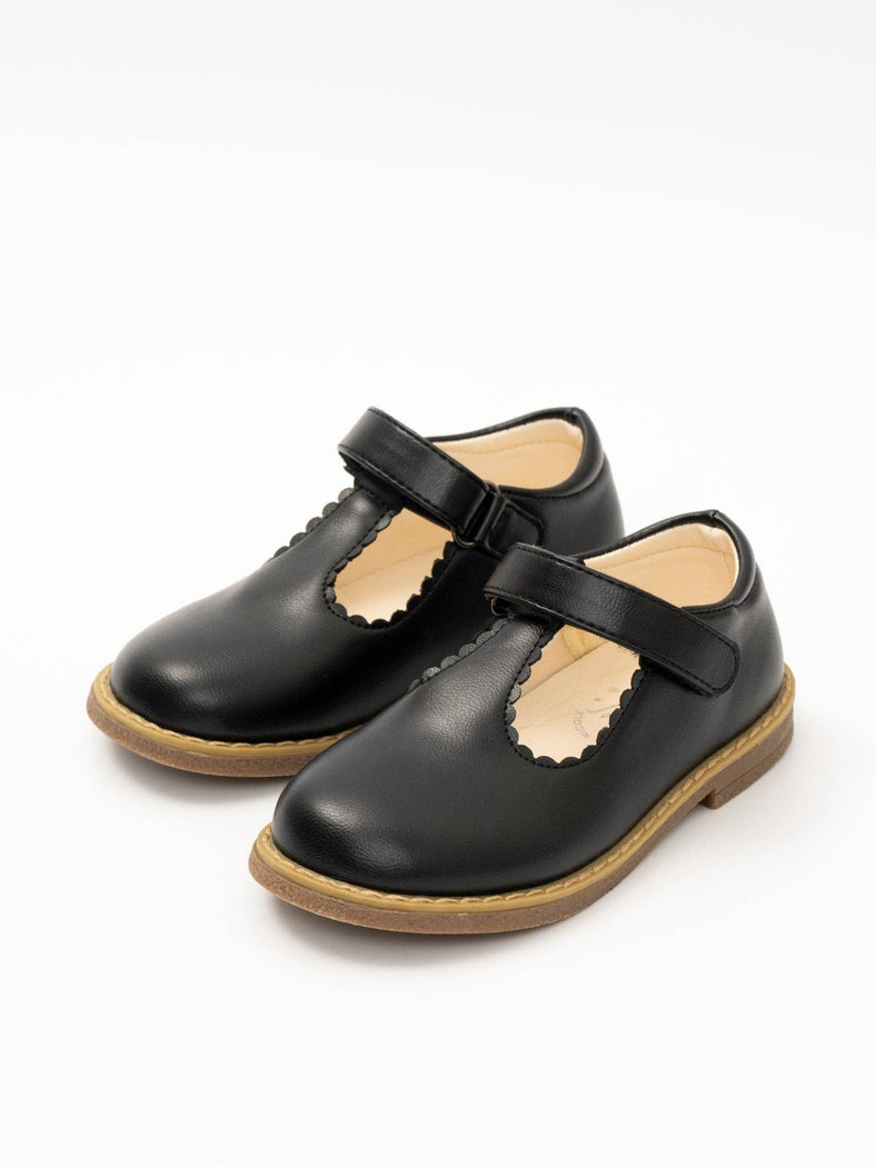 Marie Nicole Clothing - T-Strap Mary Jane Hard Sole Shoes: Onyx / 4C