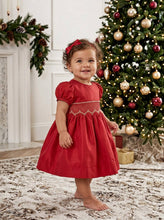 Load image into Gallery viewer, Julius Berger &amp; Carriage Boutique - Toddler Girl Elegant Taffeta Red Short Sleeve Dress: 6M