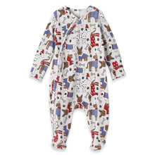 Load image into Gallery viewer, Baby Boy&#39;s Puppy Love Bamboo Zipper Romper: 9-12M