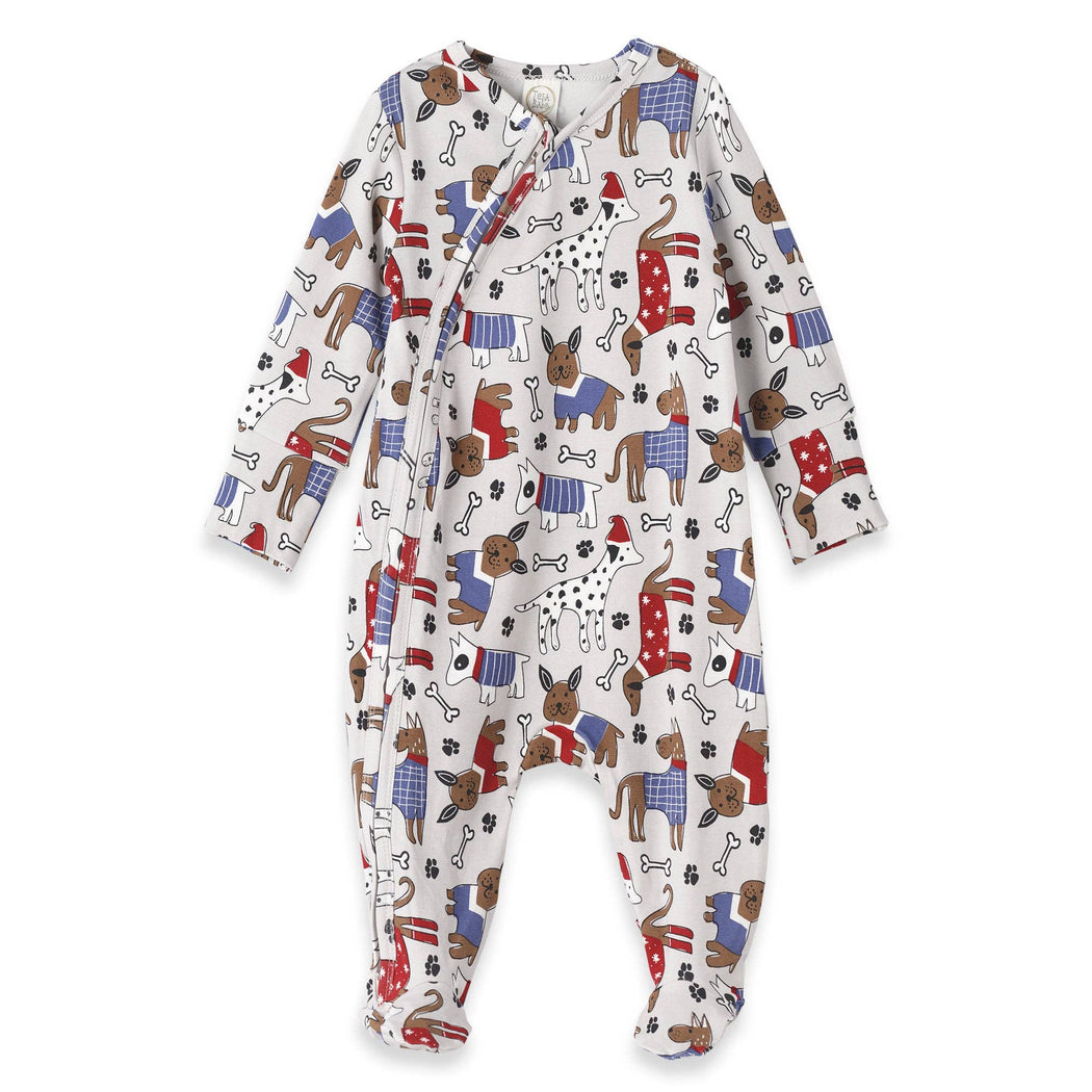 Baby Boy's Puppy Love Bamboo Zipper Romper: 9-12M