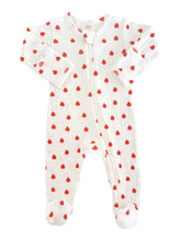 Load image into Gallery viewer, Ladybug / Organic Pointelle 2-Way Zip Footie: Newborn