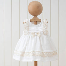 Load image into Gallery viewer, Girl Natural Lace Design Sleeveless Elegant Muslin Dress: Rose / 9-12M