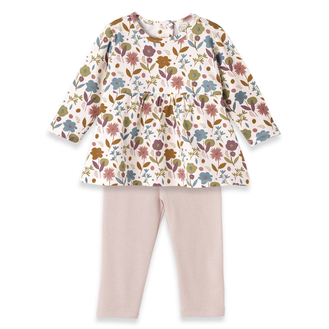 Baby Girl's Blossom Bamboo Top & Leggings: 9-12M