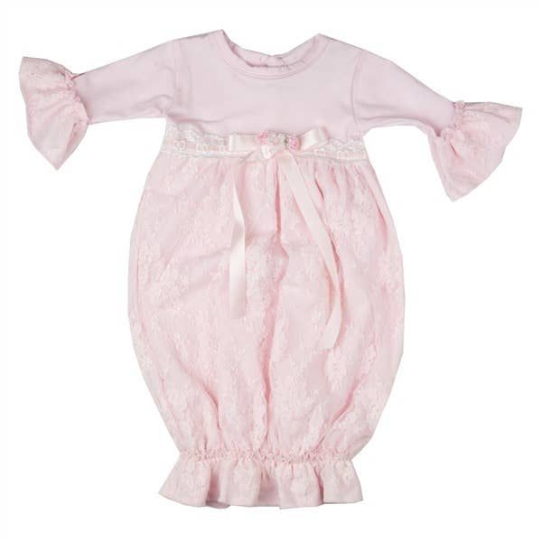 Haute Baby Sweet Rose Gown for Newborn: 0/3M