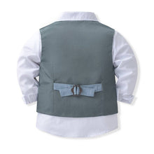 Load image into Gallery viewer, 100% Cotton Bow Regular Sleeve Formal Suit: Grey / 90cm